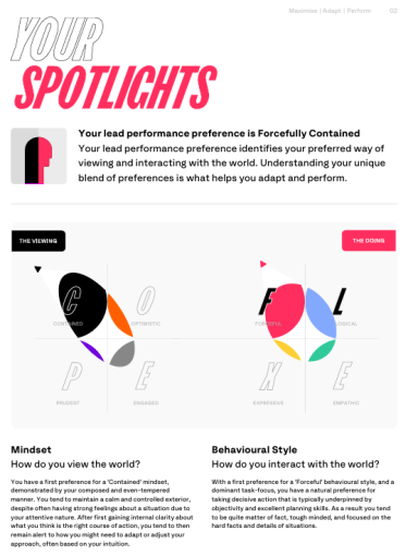 Spotlight Performance Preference Assessment